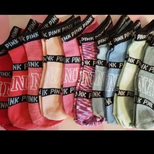 PINK mock ankle socks, 10 pairs